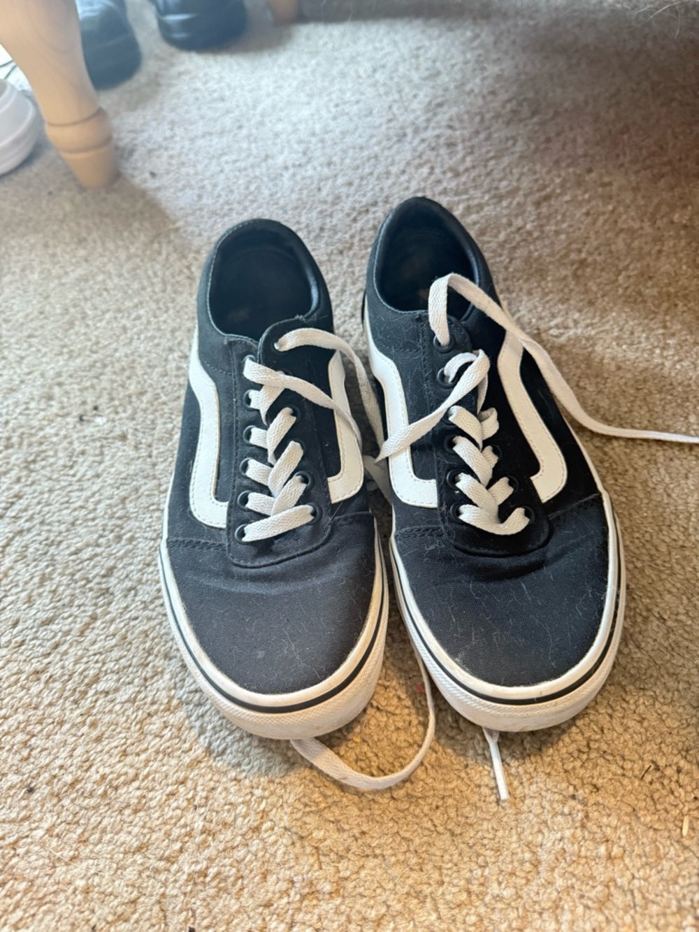 Vans Black and White Low-Top Skate Sneakers